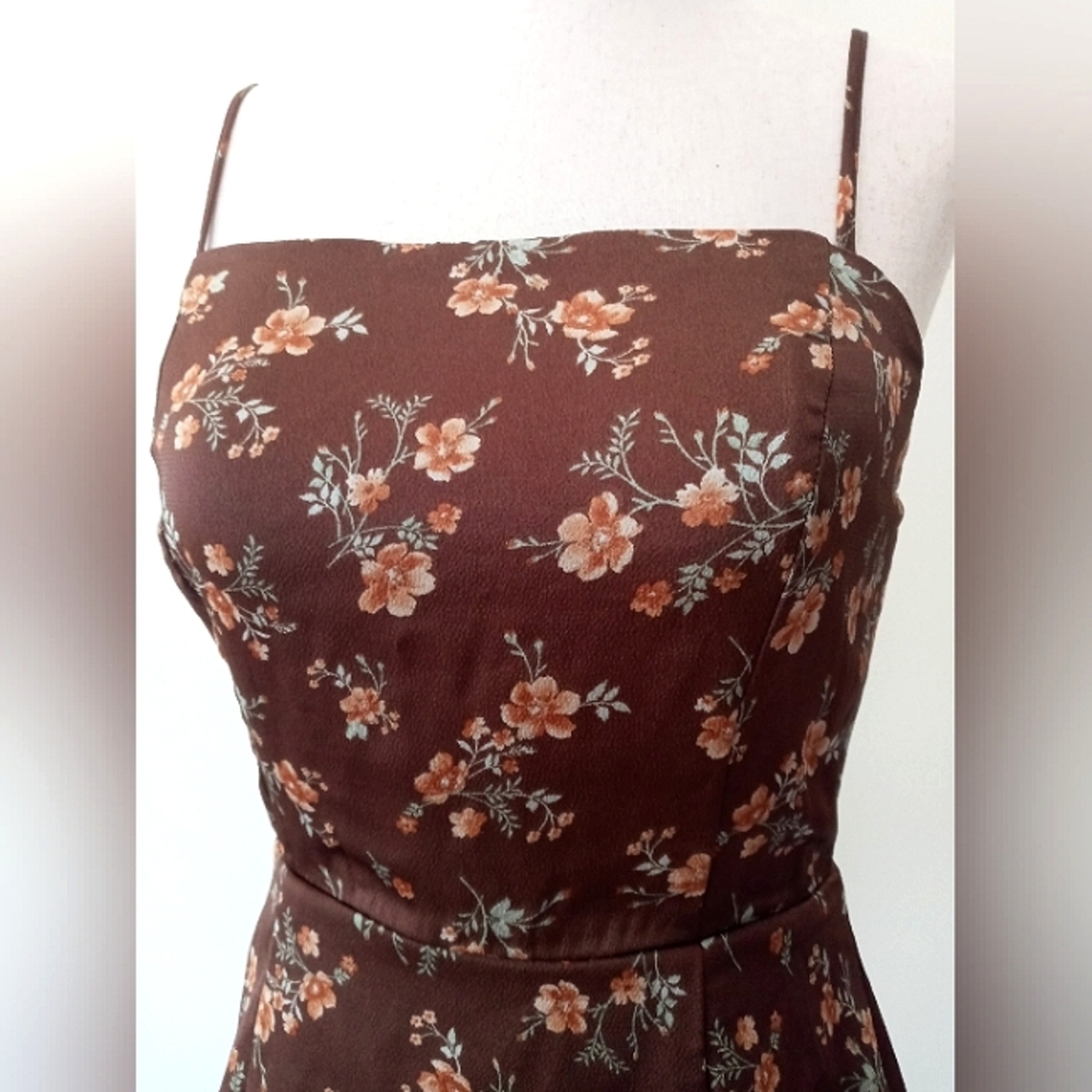 Brown Floral Dress - Picture 2 of 4
